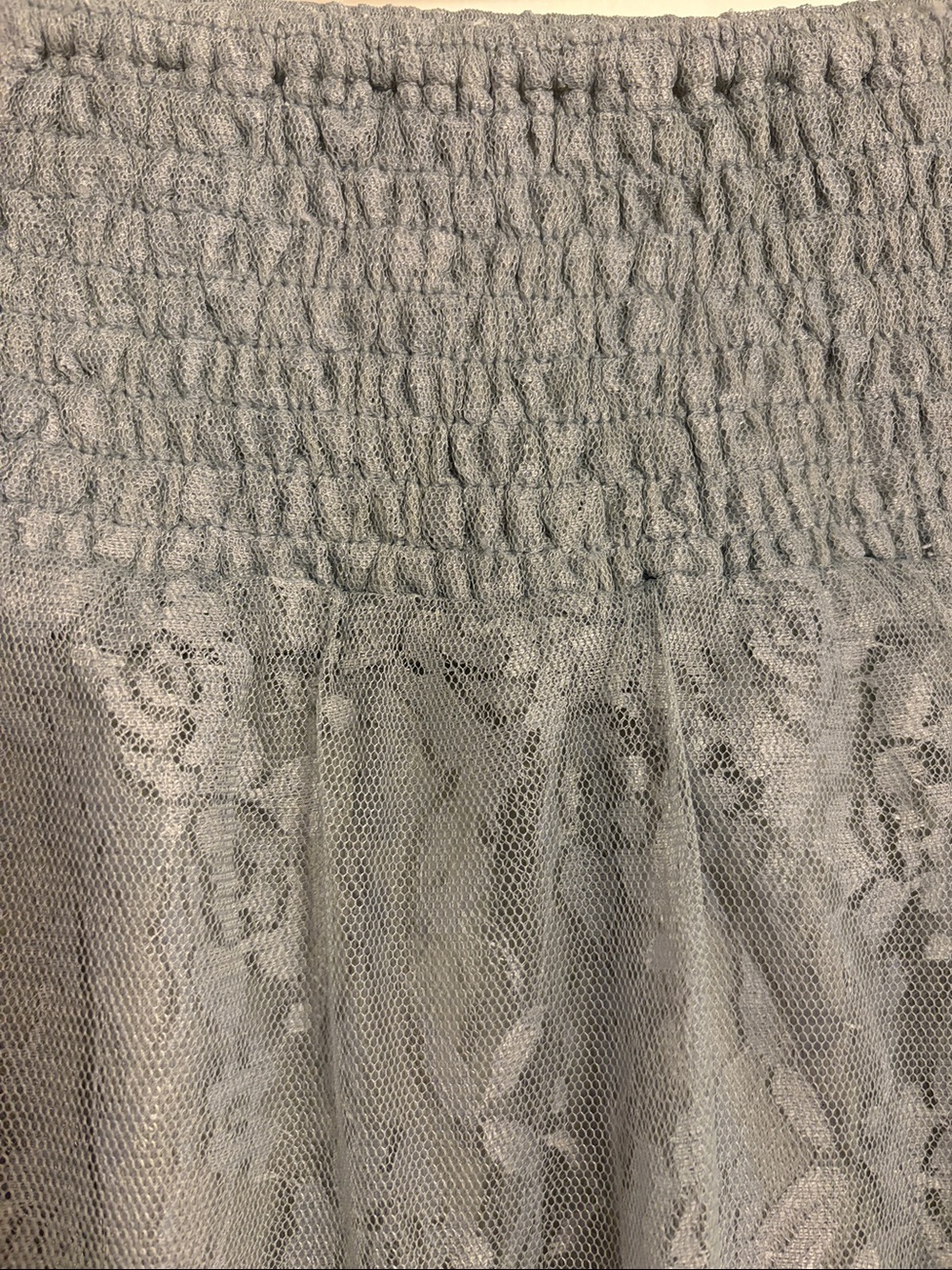 easel Dusty Blue Lace Tiered Maxi Skirt LARGE NWOT - Picture 6 of 7